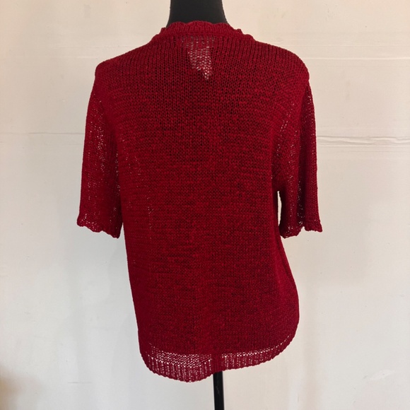 SAG Harbor cherry, red crochet cardigan - Picture 6 of 10